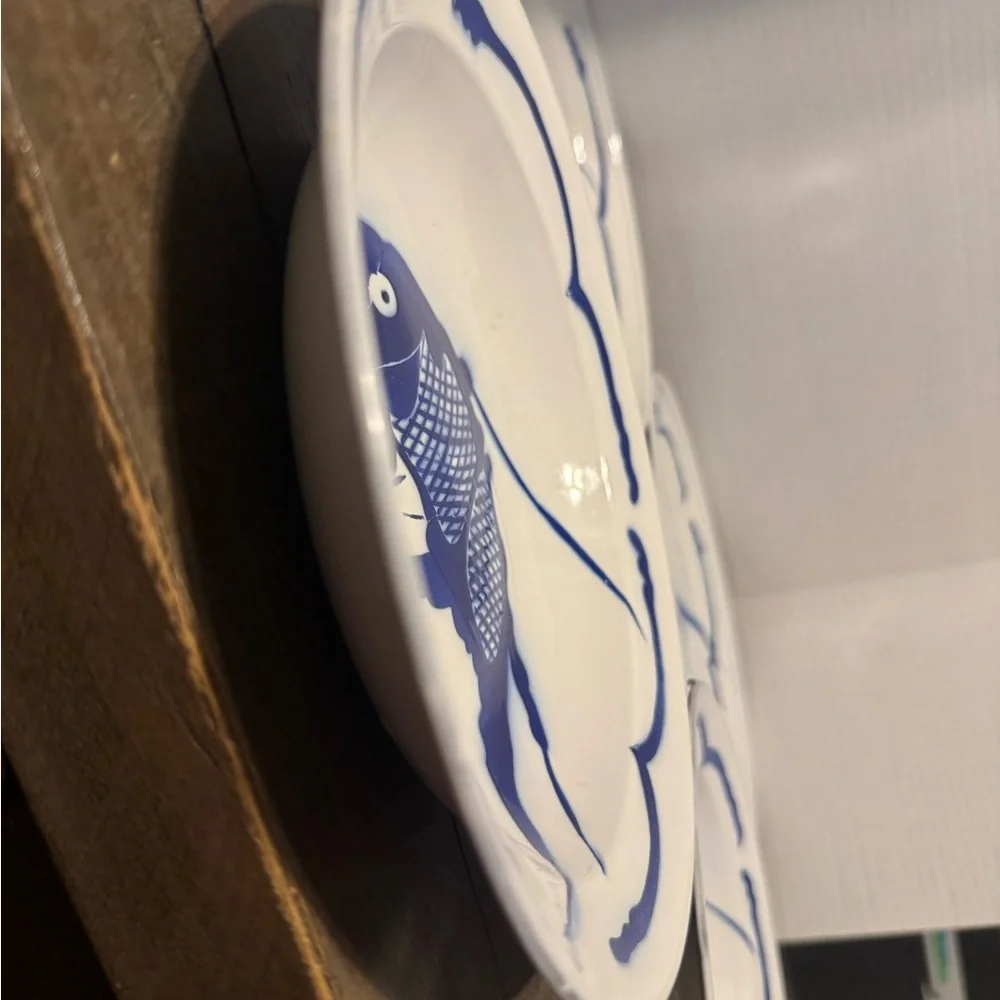 Vintage Goldfish Brand Koi Enamel set